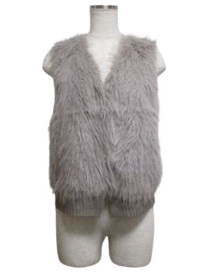 ファー×ニットベスト